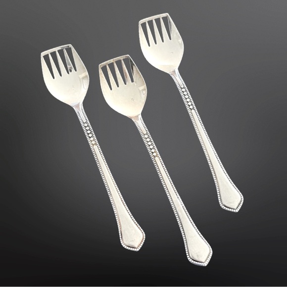 Vintage Dining Vintage Silver Herring Sardine Forks Closed Tine